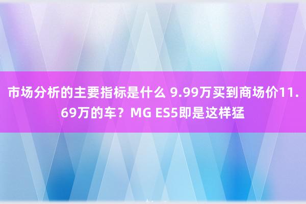 市场分析的主要指标是什么 9.99万买到商场价11.69万的车？MG ES5即是这样猛