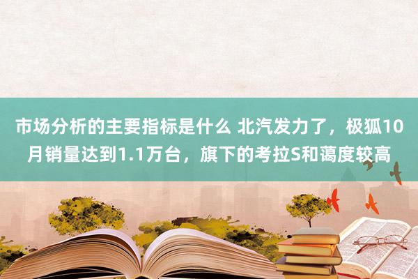 市场分析的主要指标是什么 北汽发力了，极狐10月销量达到1.1万台，旗下的考拉S和蔼度较高