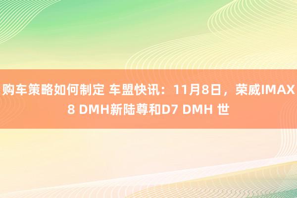 购车策略如何制定 车盟快讯：11月8日，荣威IMAX8 DMH新陆尊和D7 DMH 世