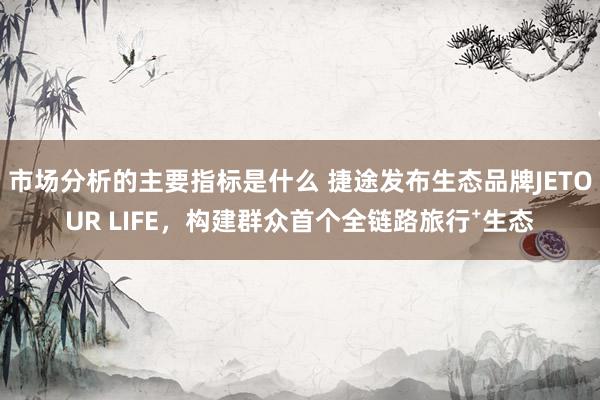 市场分析的主要指标是什么 捷途发布生态品牌JETOUR LIFE，构建群众首个全链路旅行⁺生态