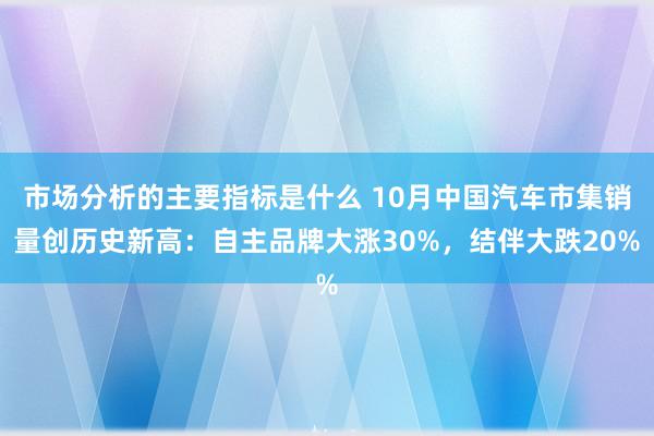 市场分析的主要指标是什么 10月中国汽车市集销量创历史新高：自主品牌大涨30%，结伴大跌20%