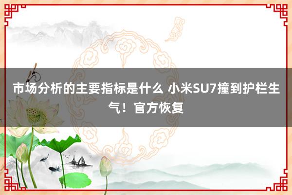 市场分析的主要指标是什么 小米SU7撞到护栏生气！官方恢复