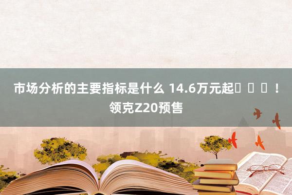 市场分析的主要指标是什么 14.6万元起​​​！领克Z20预售