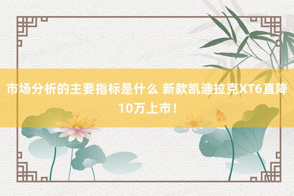 市场分析的主要指标是什么 新款凯迪拉克XT6直降10万上市！