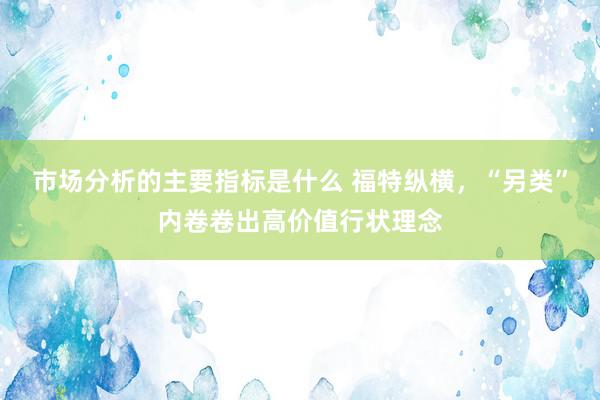 市场分析的主要指标是什么 福特纵横，“另类”内卷卷出高价值行状理念