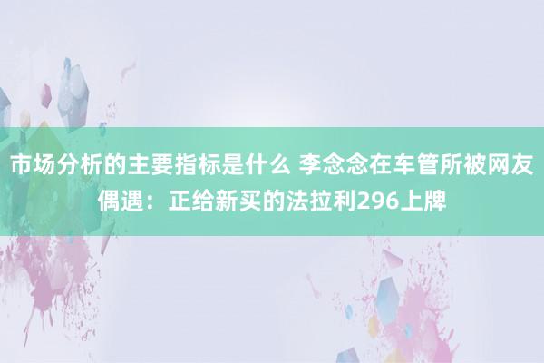 市场分析的主要指标是什么 李念念在车管所被网友偶遇：正给新买的法拉利296上牌