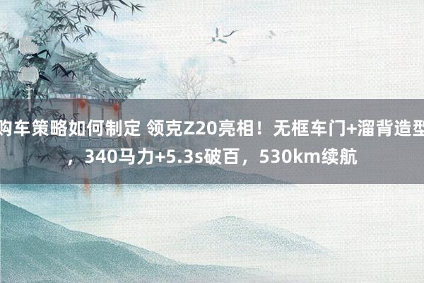 购车策略如何制定 领克Z20亮相！无框车门+溜背造型，340马力+5.3s破百，530km续航