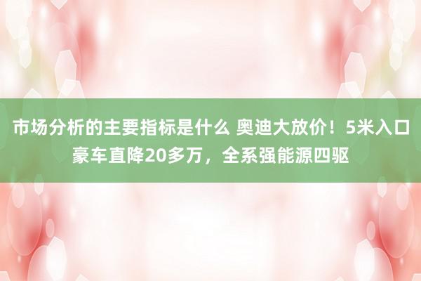 市场分析的主要指标是什么 奥迪大放价！5米入口豪车直降20多万，全系强能源四驱