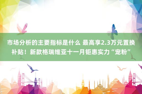 市场分析的主要指标是什么 最高享2.3万元置换补贴！新款格瑞维亚十一月钜惠实力“宠粉”