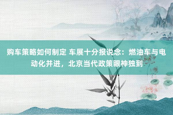 购车策略如何制定 车展十分报说念：燃油车与电动化并进，北京当代政策眼神独到