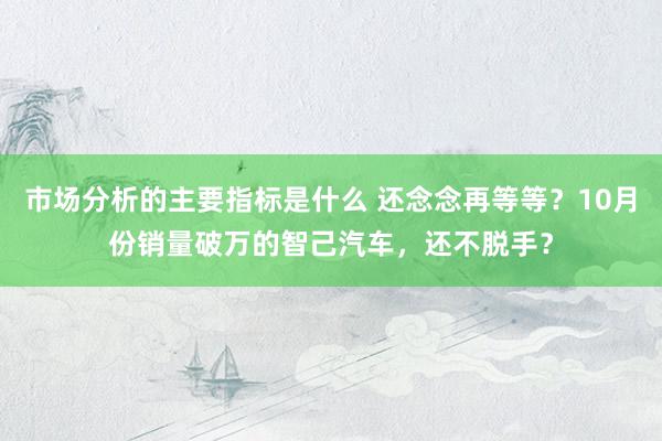 市场分析的主要指标是什么 还念念再等等？10月份销量破万的智己汽车，还不脱手？