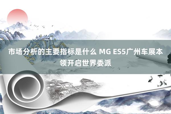 市场分析的主要指标是什么 MG ES5广州车展本领开启世界委派