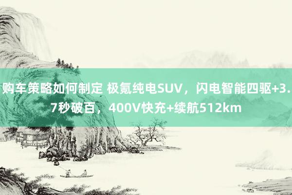 购车策略如何制定 极氪纯电SUV，闪电智能四驱+3.7秒破百，400V快充+续航512km