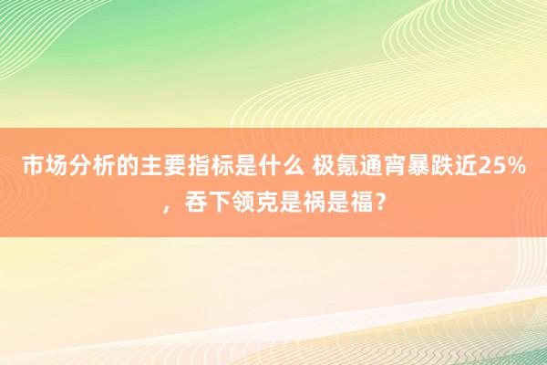 市场分析的主要指标是什么 极氪通宵暴跌近25%，吞下领克是祸是福？