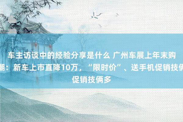 车主访谈中的经验分享是什么 广州车展上年末购车潮：新车上市直降10万，“限时价”、送手机促销技俩多