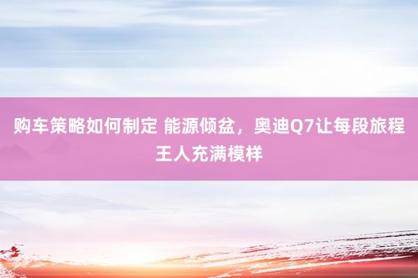 购车策略如何制定 能源倾盆，奥迪Q7让每段旅程王人充满模样