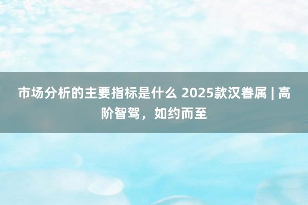 市场分析的主要指标是什么 2025款汉眷属 | 高阶智驾，如约而至