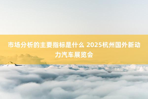 市场分析的主要指标是什么 2025杭州国外新动力汽车展览会