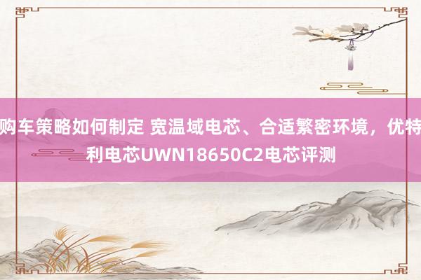 购车策略如何制定 宽温域电芯、合适繁密环境，优特利电芯UWN18650C2电芯评测