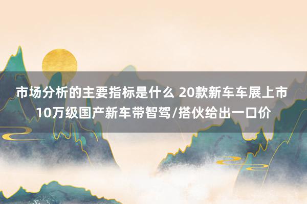 市场分析的主要指标是什么 20款新车车展上市 10万级国产新车带智驾/搭伙给出一口价