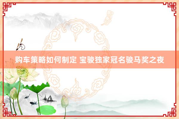 购车策略如何制定 宝骏独家冠名骏马奖之夜