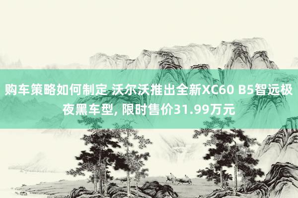 购车策略如何制定 沃尔沃推出全新XC60 B5智远极夜黑车型, 限时售价31.99万元