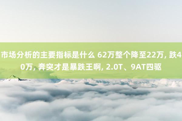 市场分析的主要指标是什么 62万整个降至22万, 跌40万, 奔突才是暴跌王啊, 2.0T、9AT四驱