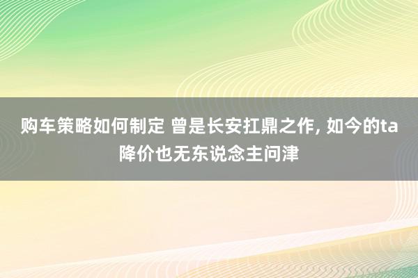 购车策略如何制定 曾是长安扛鼎之作, 如今的ta降价也无东说念主问津