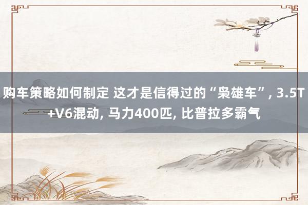 购车策略如何制定 这才是信得过的“枭雄车”, 3.5T+V6混动, 马力400匹, 比普拉多霸气