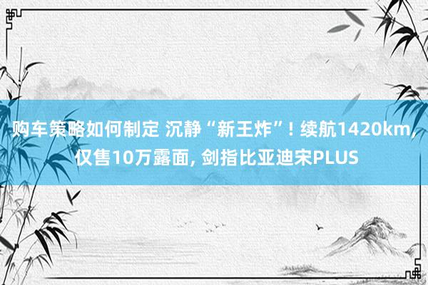 购车策略如何制定 沉静“新王炸”! 续航1420km, 仅售10万露面, 剑指比亚迪宋PLUS