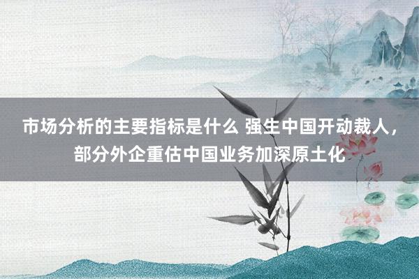 市场分析的主要指标是什么 强生中国开动裁人，部分外企重估中国业务加深原土化