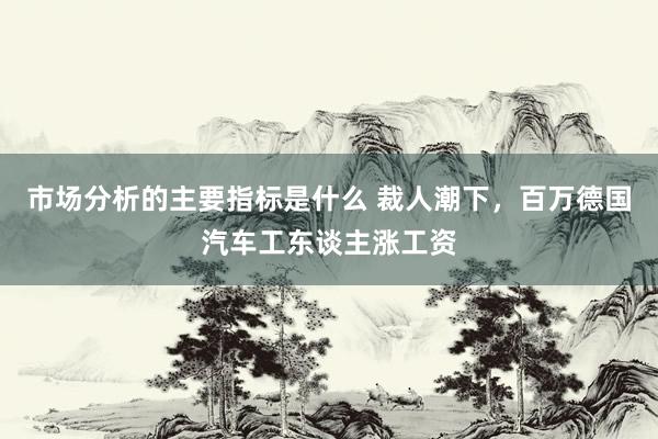 市场分析的主要指标是什么 裁人潮下，百万德国汽车工东谈主涨工资