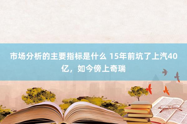 市场分析的主要指标是什么 15年前坑了上汽40亿，如今傍上奇瑞