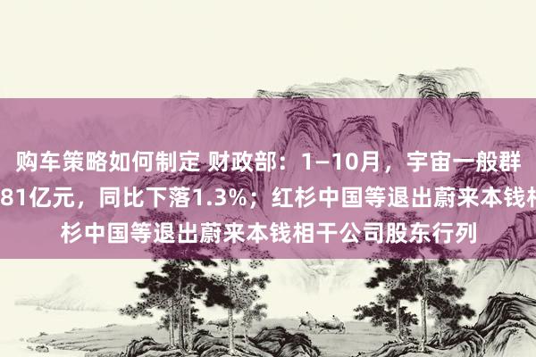 购车策略如何制定 财政部：1—10月，宇宙一般群众预算收入184981亿元，同比下落1.3%；红杉中国等退出蔚来本钱相干公司股东行列