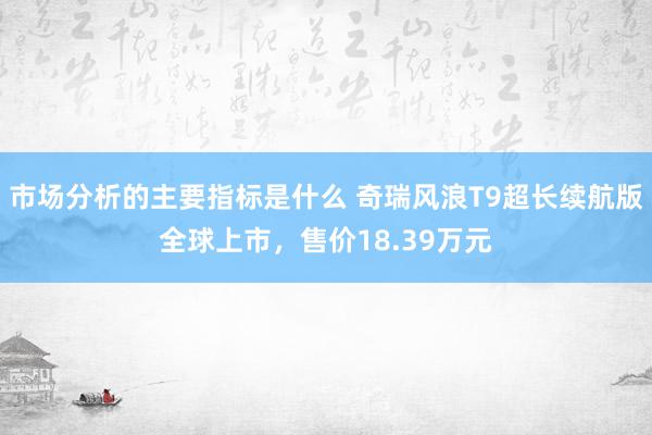 市场分析的主要指标是什么 奇瑞风浪T9超长续航版全球上市，售价18.39万元