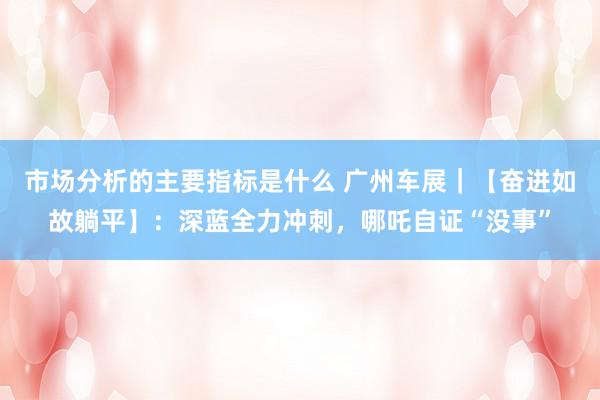 市场分析的主要指标是什么 广州车展｜【奋进如故躺平】：深蓝全力冲刺，哪吒自证“没事”