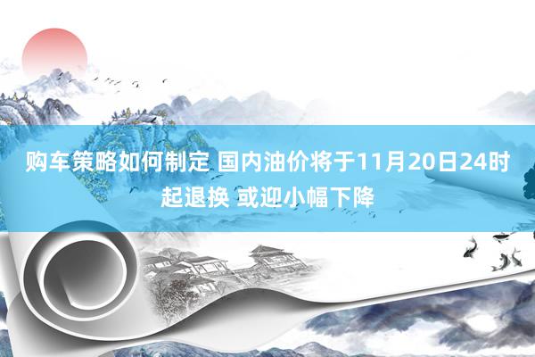 购车策略如何制定 国内油价将于11月20日24时起退换 或迎小幅下降